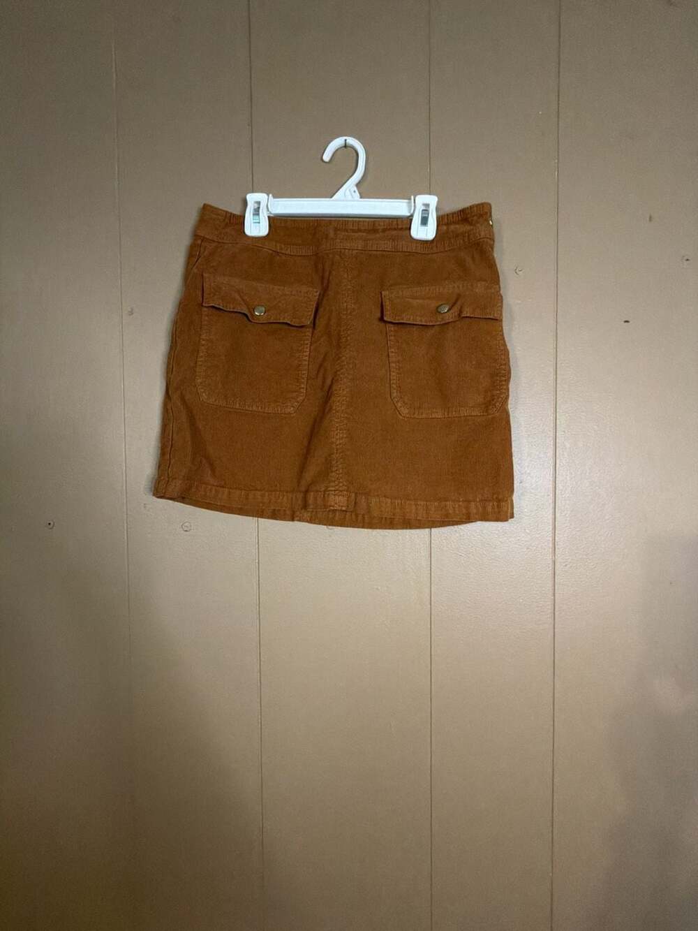 Frame Denim Brown Corduroy Mini Skirt with Flap Pockets